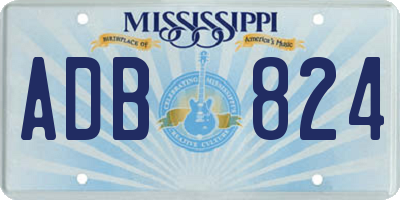 MS license plate ADB824
