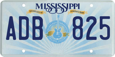 MS license plate ADB825