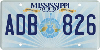 MS license plate ADB826