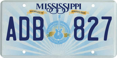 MS license plate ADB827