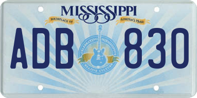 MS license plate ADB830