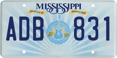 MS license plate ADB831