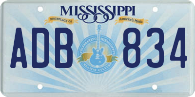 MS license plate ADB834