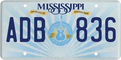 MS license plate ADB836