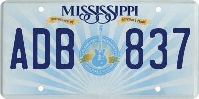 MS license plate ADB837