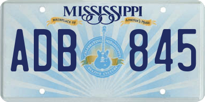MS license plate ADB845