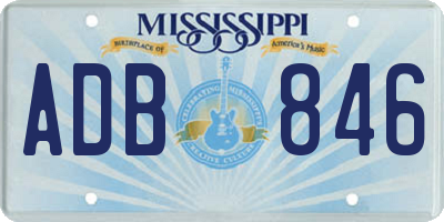MS license plate ADB846