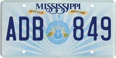 MS license plate ADB849