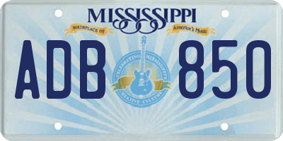 MS license plate ADB850