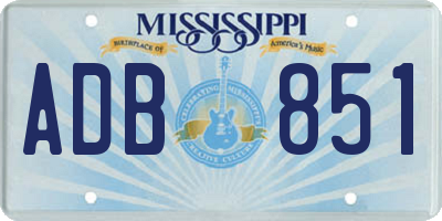 MS license plate ADB851