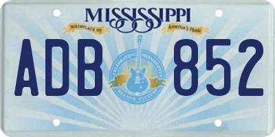 MS license plate ADB852