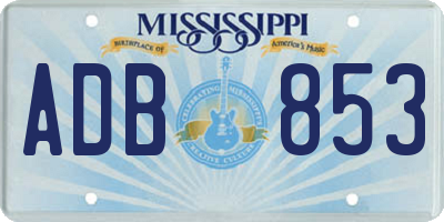 MS license plate ADB853