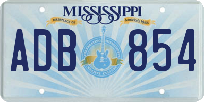 MS license plate ADB854