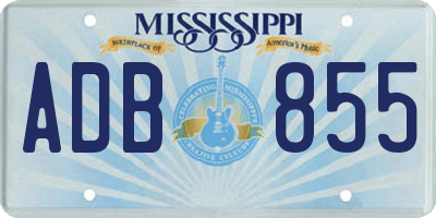 MS license plate ADB855
