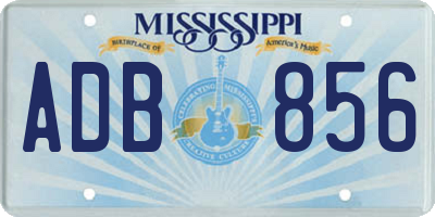 MS license plate ADB856