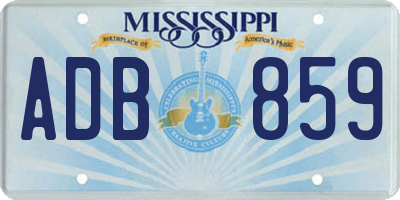 MS license plate ADB859