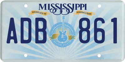 MS license plate ADB861