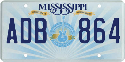 MS license plate ADB864