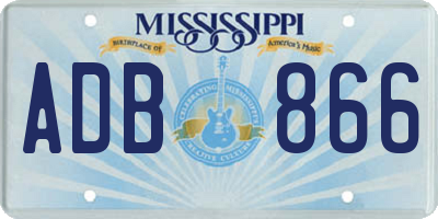 MS license plate ADB866