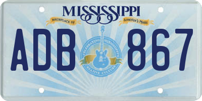 MS license plate ADB867