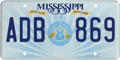 MS license plate ADB869