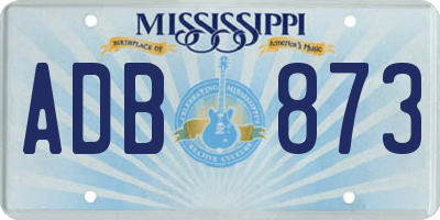 MS license plate ADB873