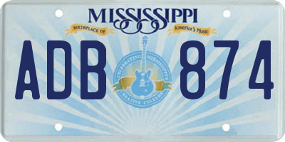 MS license plate ADB874