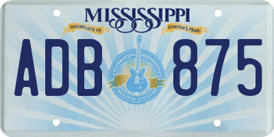 MS license plate ADB875