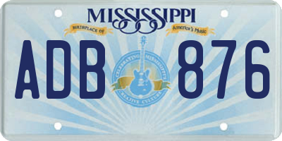 MS license plate ADB876