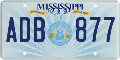 MS license plate ADB877