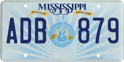 MS license plate ADB879