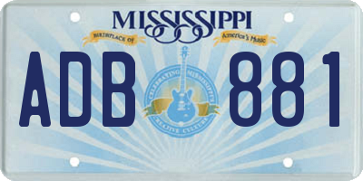 MS license plate ADB881