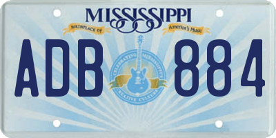 MS license plate ADB884