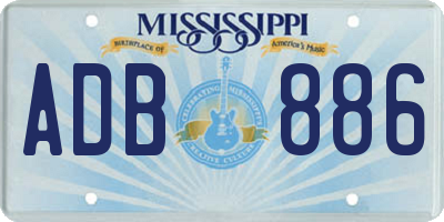 MS license plate ADB886