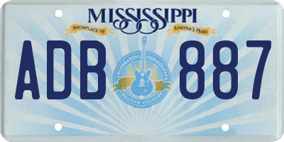 MS license plate ADB887