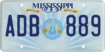 MS license plate ADB889