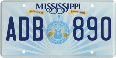 MS license plate ADB890