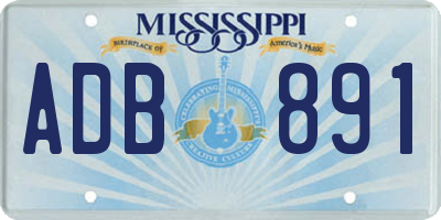 MS license plate ADB891