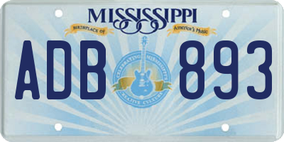 MS license plate ADB893