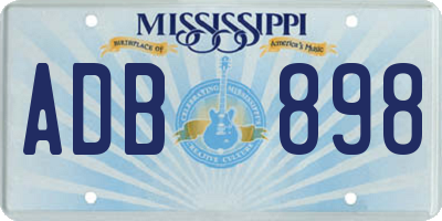 MS license plate ADB898