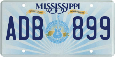 MS license plate ADB899