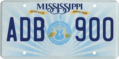 MS license plate ADB900
