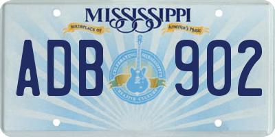 MS license plate ADB902