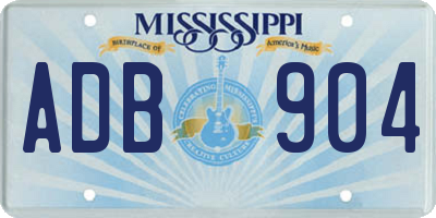 MS license plate ADB904