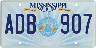 MS license plate ADB907