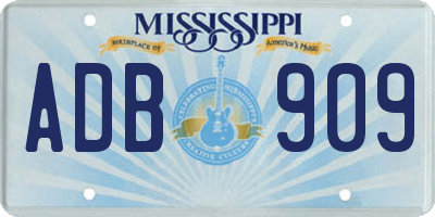 MS license plate ADB909