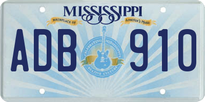 MS license plate ADB910