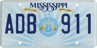 MS license plate ADB911