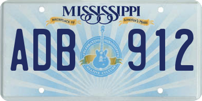 MS license plate ADB912