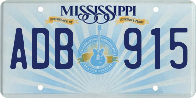 MS license plate ADB915